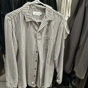 Gray and pink striped shirt